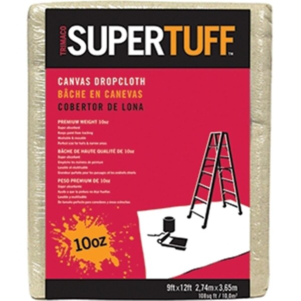 Trimaco 51121 9 x 12 ft 10 oz Super Tuff Canvas Drop Cloth 047034511218 - main